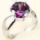 18K WHITE GOLD LARGE ROUND CUT PURPLE AMETHYST RING