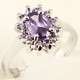 18K WHITE GOLD PURPLE AMETHYST RING