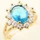18K YELLOW GOLD BLUE TOPAZ RING