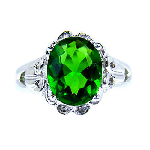 (76)   EMARALD SAPPHIRE TOPAZ RHINESTONES WHITE GOLD GP RING 7/O