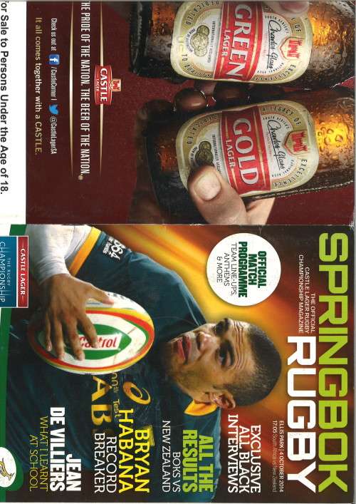 5 Springbok Rugby programmes