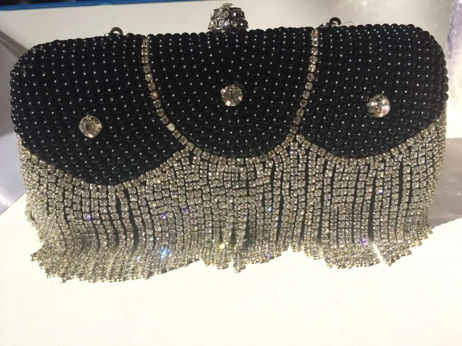 Black Ladies Evening Clutch / Purse / Wallet  with Diamante (Brand New)