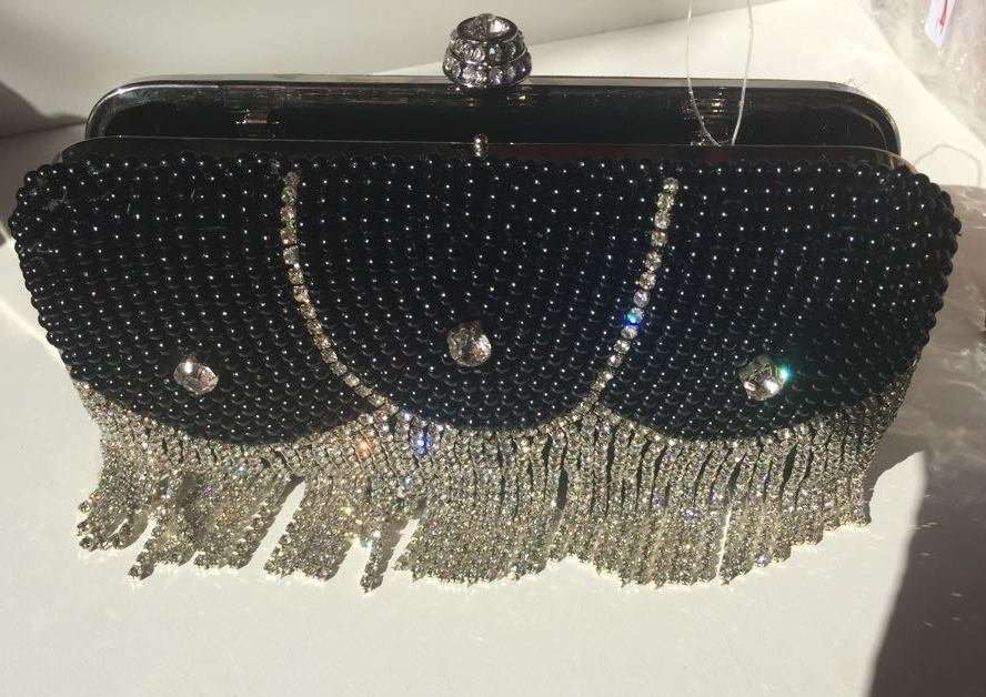 Black Ladies Evening Clutch / Purse / Wallet  with Diamante (Brand New)