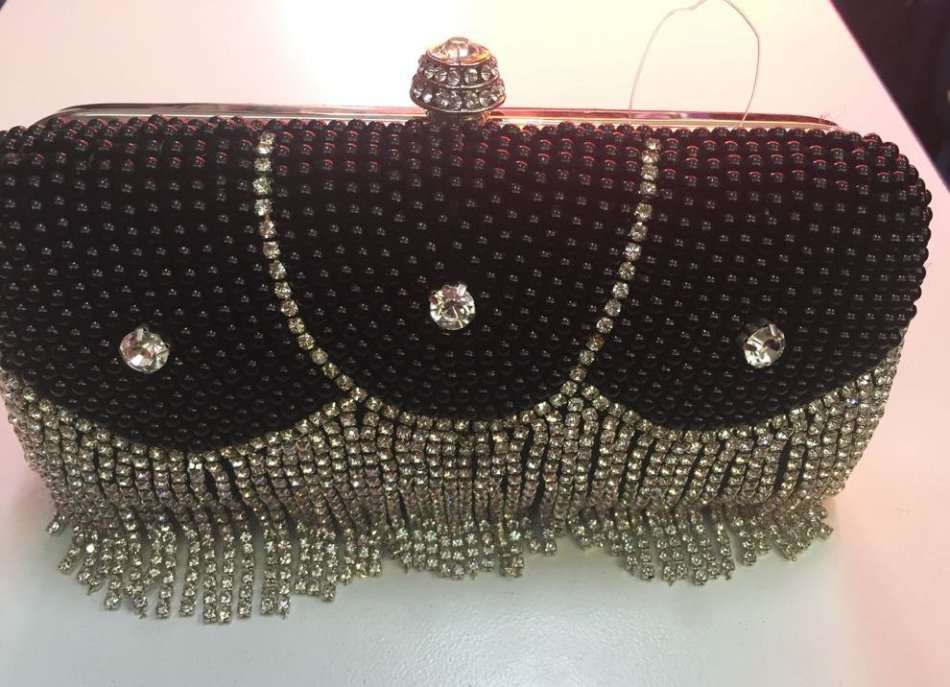 Black Ladies Evening Clutch / Purse / Wallet  with Diamante (Brand New)