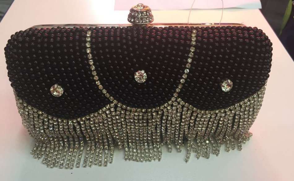 Black Ladies Evening Clutch / Purse / Wallet  with Diamante (Brand New)