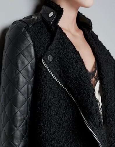 Zara Woman - Black Leather Coat XS