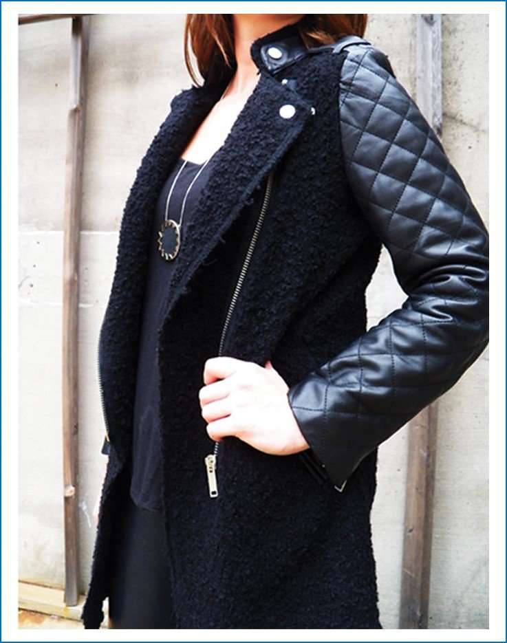 Zara Woman - Black Leather Coat XS