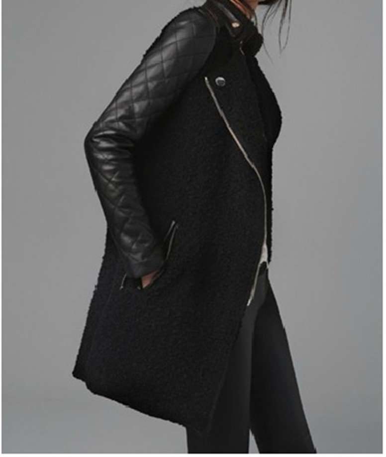 Zara Woman - Black Leather Coat XS