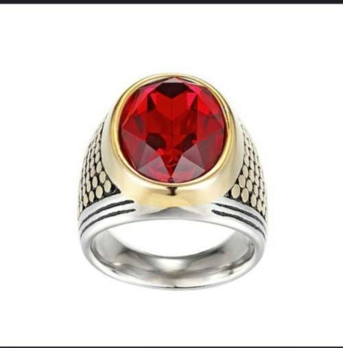 New Business Men's 925 Sterling Silver LuxuryRound 10,25 CT Natural Ruby Ring