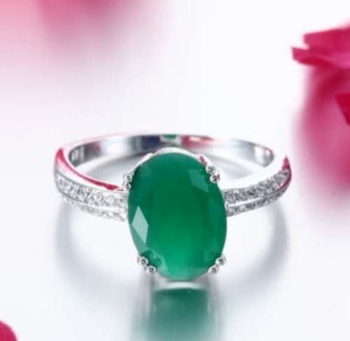 Emerald Gemstone 925 Sterling Silver Ring
