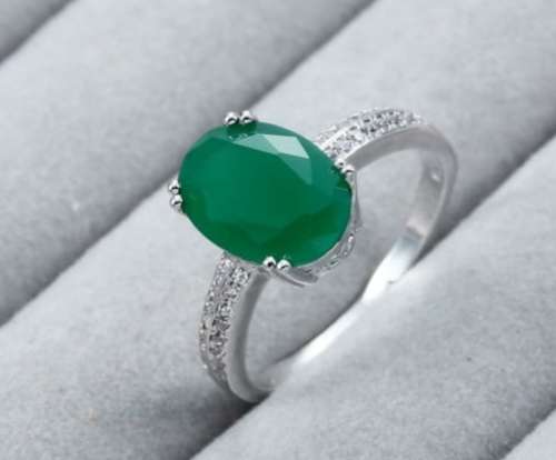 Emerald Gemstone 925 Sterling Silver Ring