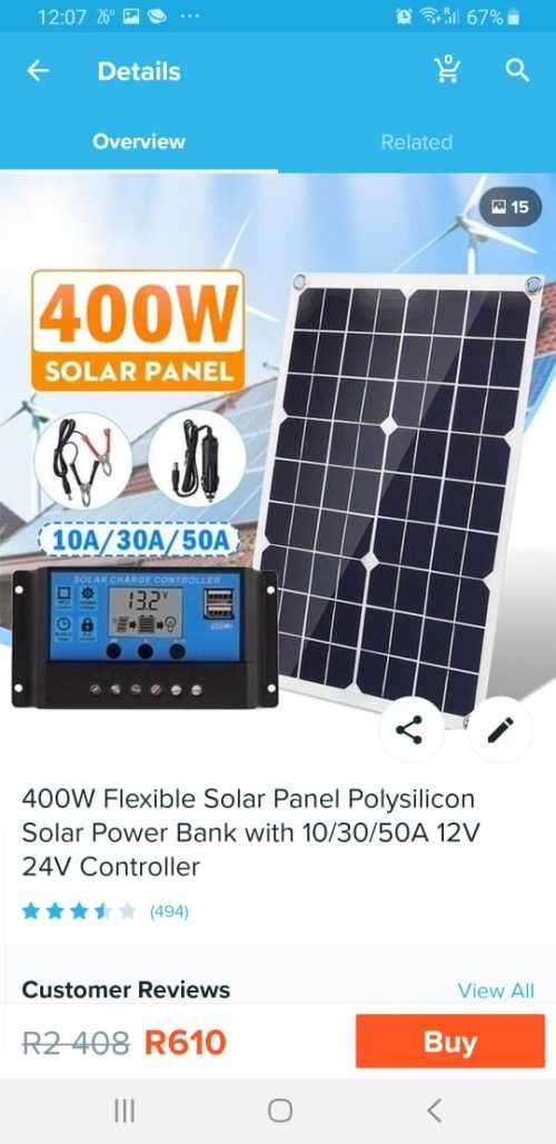 400W Flexible Solar Panel Polysilicon Solar Power Bank with 10/30/50A 12V 24V Controller