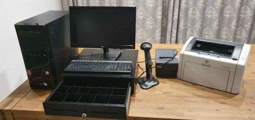 Complete point of sale computer including printers and bar code scanner