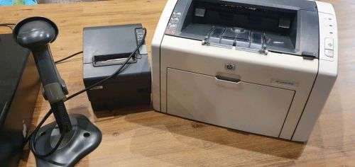 Complete point of sale computer including printers and bar code scanner