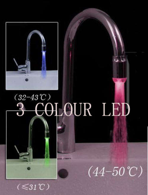 NEW Temperature Sensor 3 Colours RGB Glow LED Light Water Faucet