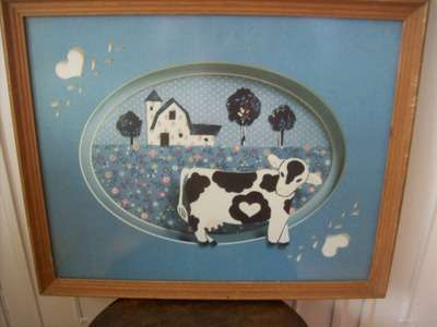 APPLIQUE PICTURE OF A COW