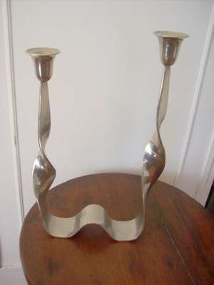 CANDLESTICK.   STAINLESS STEEL.