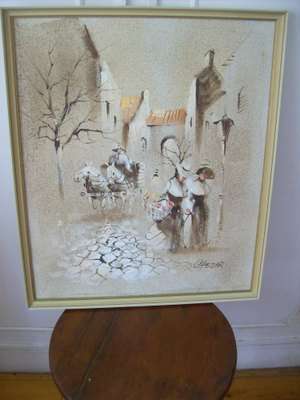 OIL ON BOARD.  SIGNED.