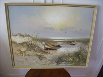 OIL ON BOARD.  SIGNED.