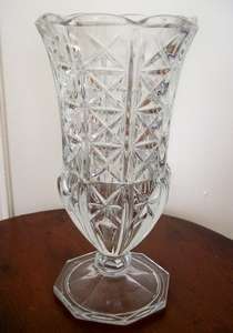 VINTAGE PRESSED GLASS VASE.