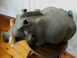 WOOD CARVING OF A  WART HOG