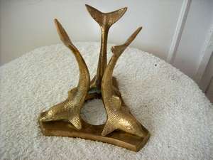 BRASS ORNAMENT OF  3  PORPOISES
