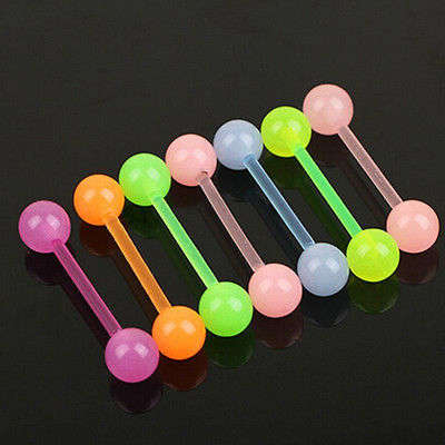 Tongue Barbell Bars Body Jewelry - 7 in pack - Luminous Glow SALE!!