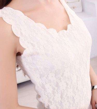 Ladies Lace Perspective Sleeveless Slim Fit Top Tank Vest Camisole shirt