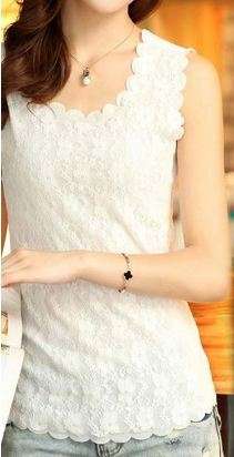 Ladies Lace Perspective Sleeveless Slim Fit Top Tank Vest Camisole shirt