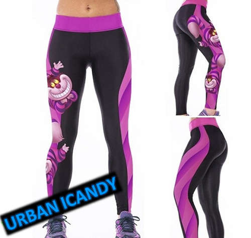 Ladies YOGA Workout Gym Print Leggings Cheshire Cat 2016 selection