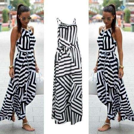 Ladies Summer Dress Boho Maxi Long Evening Party Dress Beach Dress Sundress
