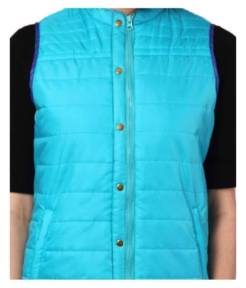 TURQUOISE SLEEVELESS JACKET