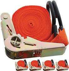 Heavy Duty Ratchet Tie Down 1'X15 ft Nylon Strap Hold Load Tying Pulling