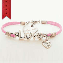 Love Bracelet + A Heart Pendant With FREE Engraving
