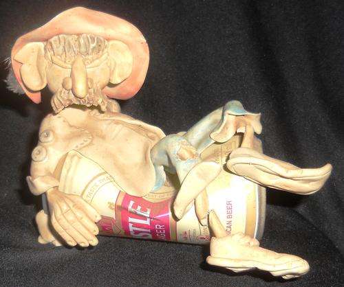 Lazy Guy Relaxing On Castle Can