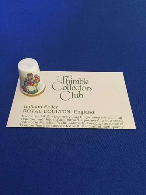 Bone China Thimble and Certificate - Balloon Seller