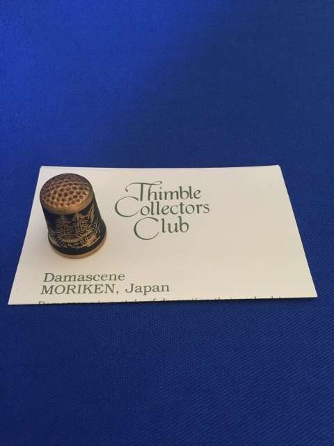 Bone China Thimble and Certificate - Damascene (Moriken, Japan)