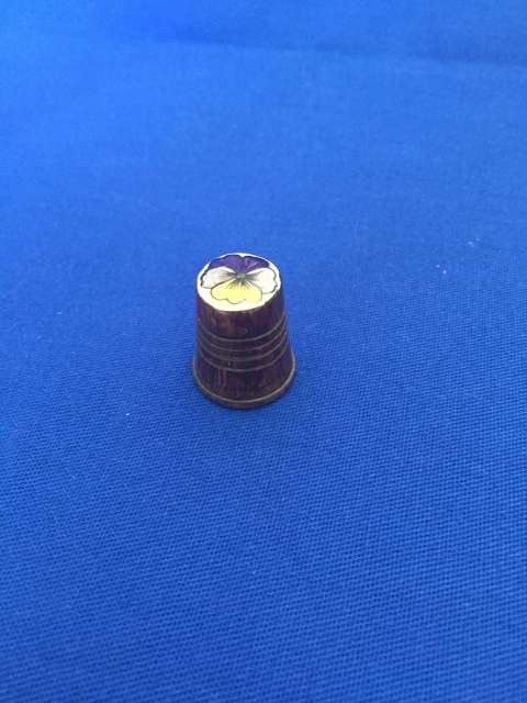 Wooden Thimble - Flower Top