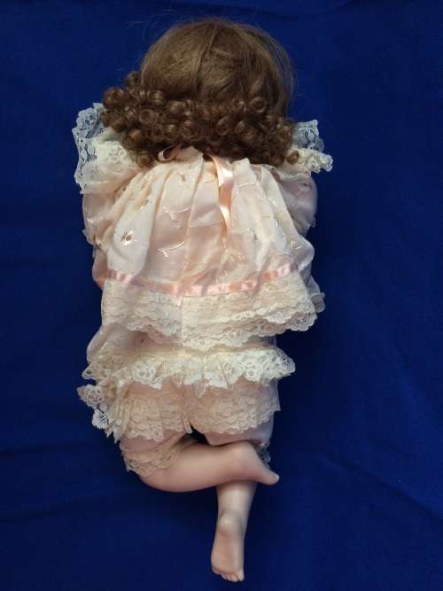 Vintage Porcelain Doll - Girl on a Bench