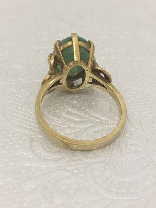 18ct Vintage Yellow Gold Ladies Ring + Aventurine Stone