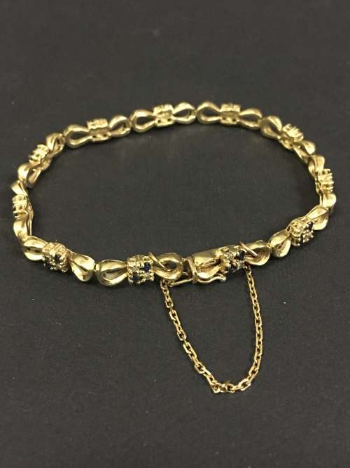 9kt Yellow Gold Ladies Diamond Bracelet