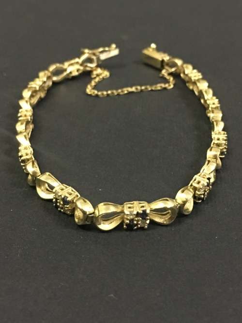 9kt Yellow Gold Ladies Diamond Bracelet
