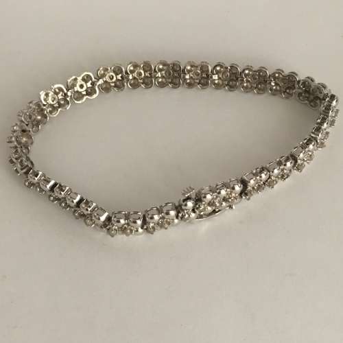 Unique Sterling Silver & Diamond Ladies Bracelet