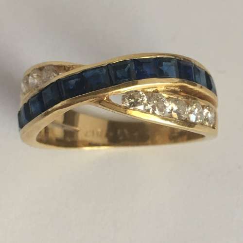 Beautiful 18ct Yellow Gold + Diamonds & Sapphires