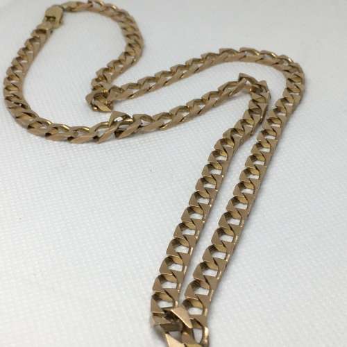Square Link Mens Solid 9kt Gold Necklace