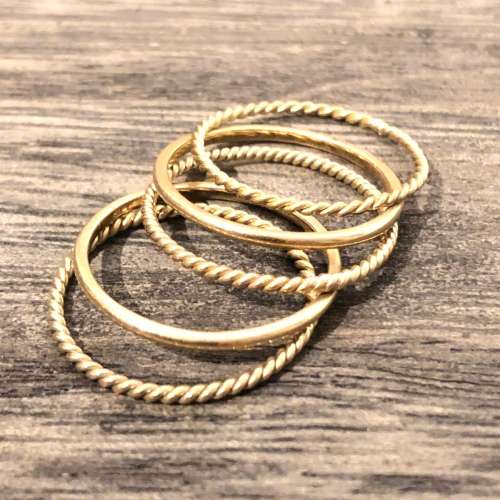 Yellow Gold Ladies Stack Ring Combo