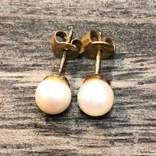 Stunning Vintage Gold Pearl Earrings