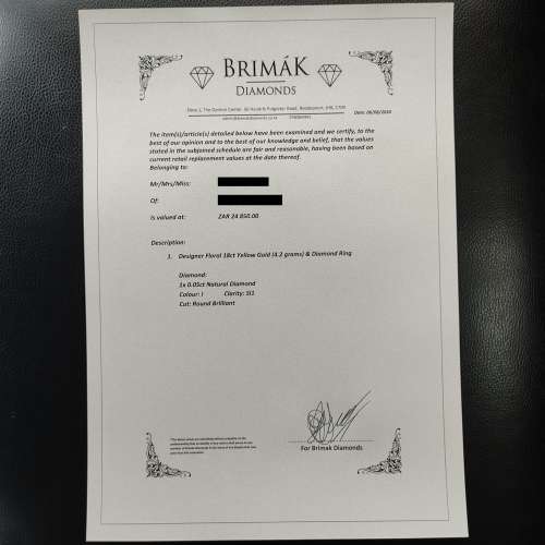 18ct Yellow Gold Diamond Floral Ring