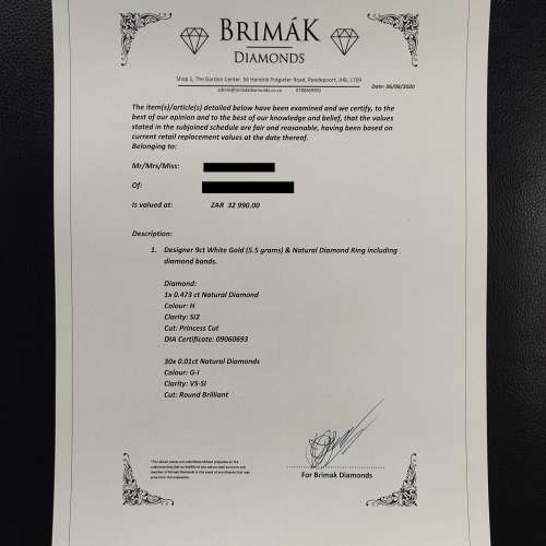 Beautiful White Gold Princess Cut Diamond Ring