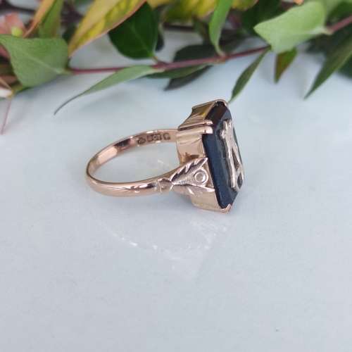 Vintage Onyx Ring #1008